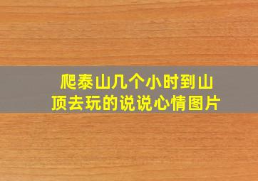 爬泰山几个小时到山顶去玩的说说心情图片