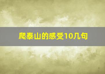 爬泰山的感受10几句