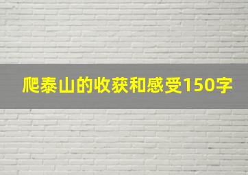 爬泰山的收获和感受150字