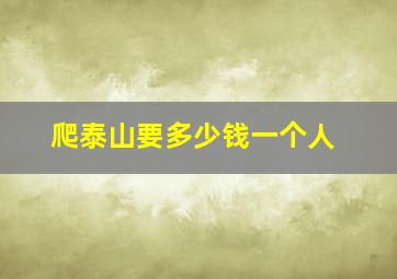 爬泰山要多少钱一个人