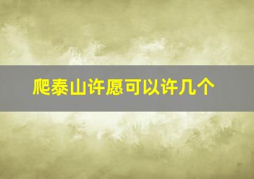 爬泰山许愿可以许几个