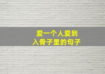 爱一个人爱到入骨子里的句子