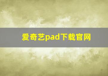 爱奇艺pad下载官网