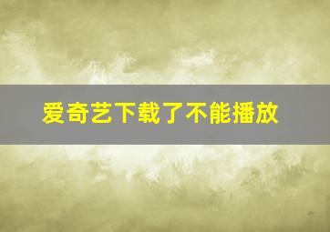 爱奇艺下载了不能播放