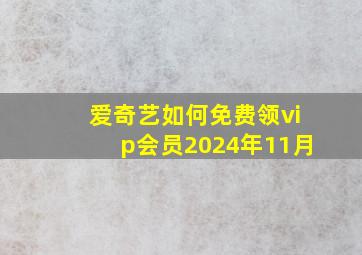 爱奇艺如何免费领vip会员2024年11月