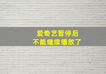 爱奇艺暂停后不能继续播放了