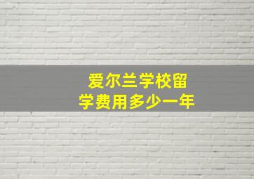 爱尔兰学校留学费用多少一年