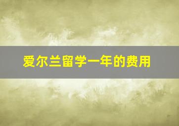 爱尔兰留学一年的费用