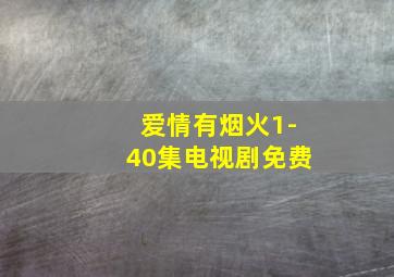 爱情有烟火1-40集电视剧免费