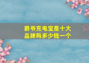 爵爷充电宝是十大品牌吗多少钱一个