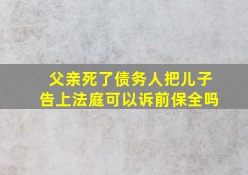 父亲死了债务人把儿子告上法庭可以诉前保全吗