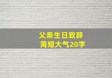 父亲生日致辞简短大气20字