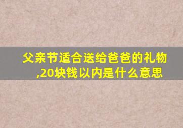 父亲节适合送给爸爸的礼物,20块钱以内是什么意思