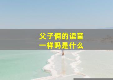 父子俩的读音一样吗是什么