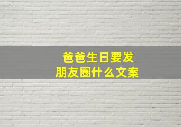 爸爸生日要发朋友圈什么文案