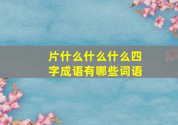 片什么什么什么四字成语有哪些词语