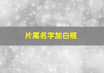 片尾名字加白框