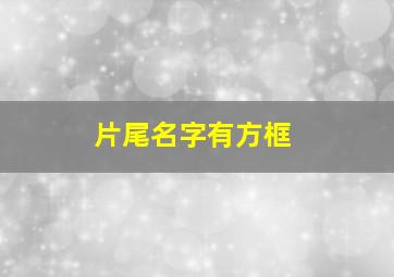 片尾名字有方框