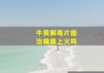 牛黄解毒片能治嘴唇上火吗