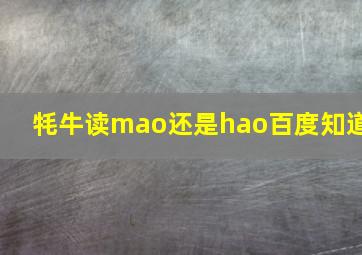 牦牛读mao还是hao百度知道