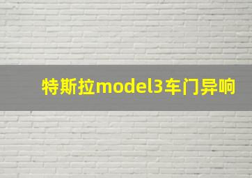 特斯拉model3车门异响