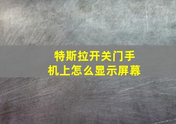 特斯拉开关门手机上怎么显示屏幕