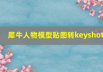 犀牛人物模型贴图转keyshot