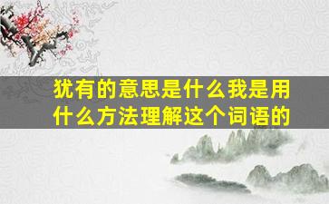 犹有的意思是什么我是用什么方法理解这个词语的