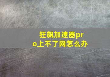 狂飙加速器pro上不了网怎么办