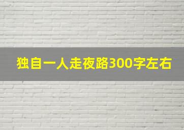 独自一人走夜路300字左右