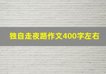 独自走夜路作文400字左右