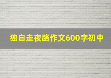 独自走夜路作文600字初中