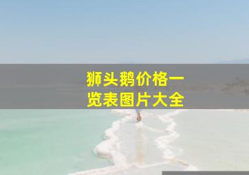 狮头鹅价格一览表图片大全