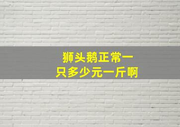 狮头鹅正常一只多少元一斤啊