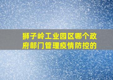 狮子岭工业园区哪个政府部门管理疫情防控的