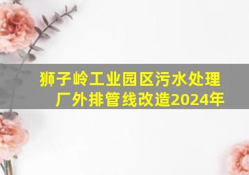 狮子岭工业园区污水处理厂外排管线改造2024年