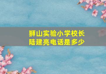 狮山实验小学校长陆建亮电话是多少