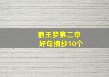 狼王梦第二章好句摘抄10个