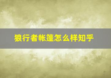 狼行者帐篷怎么样知乎