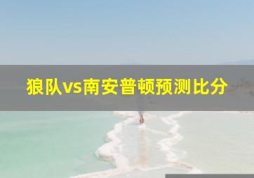 狼队vs南安普顿预测比分