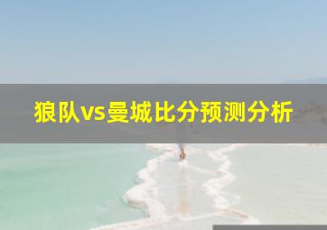 狼队vs曼城比分预测分析