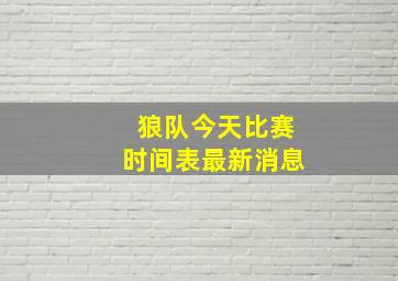 狼队今天比赛时间表最新消息