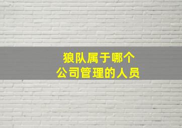 狼队属于哪个公司管理的人员