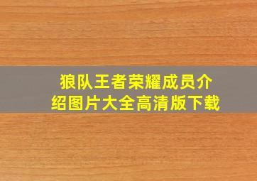 狼队王者荣耀成员介绍图片大全高清版下载