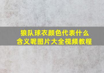 狼队球衣颜色代表什么含义呢图片大全视频教程