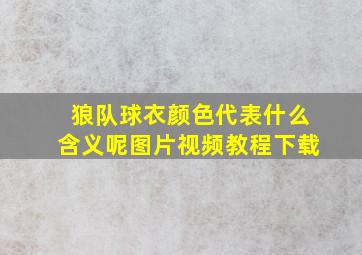 狼队球衣颜色代表什么含义呢图片视频教程下载