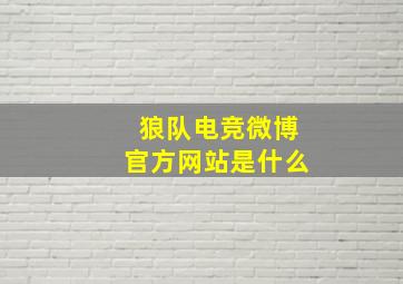 狼队电竞微博官方网站是什么