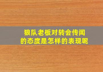 狼队老板对转会传闻的态度是怎样的表现呢