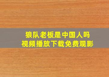 狼队老板是中国人吗视频播放下载免费观影