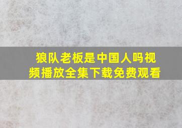 狼队老板是中国人吗视频播放全集下载免费观看